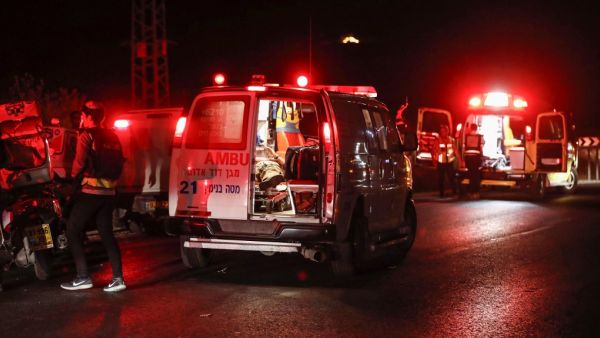 Israeli medics evacuate soldiers who were wounded in an alleged car-ramming attack as they were stationed on a roadside near the Palestinian town of Hizma in the occupied West Bank, north of Jerusalem, on July 6, 2019. (AFP/ File Photo)