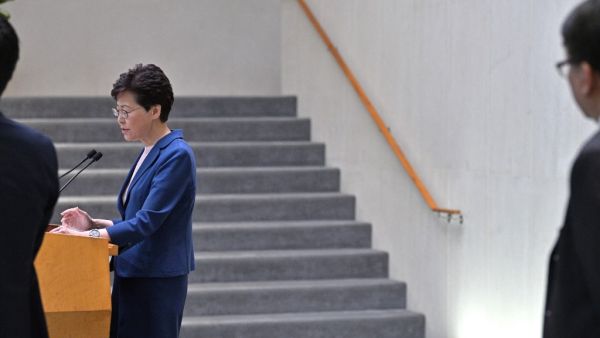Chief Executive Carrie Lam holds a press conference at the government headquarters in Hong Kong on July 9, 2019. (AFP/ File Photo)