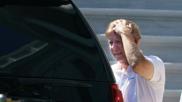 Senator Lindsey Graham is seen on the south driveway of the White House (AFP)
