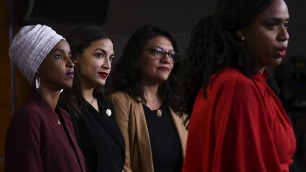 In this file photo taken on July 15, 2019 US Representatives Ayanna Pressley (D-MA) speaks as, Ilhan Abdullahi Omar (D-MN)(L), Rashida Tlaib (D-MI) (2R), and Alexandria Ocasio-Cortez (D-NY) hold a press conference, to address remarks made by US President Donald Trump earlier in the day, at the US Capitol in Washington, DC (AFP)