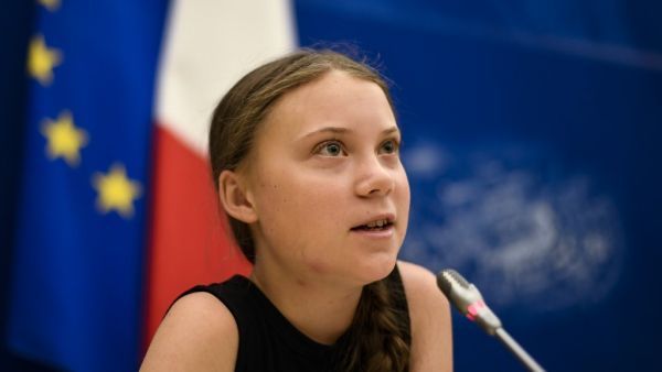 Swedish climate activist Greta Thunberg speaks during a meeting at the French National Assembly, in Paris, on July 23, 2019.  Lionel BONAVENTURE / AFP