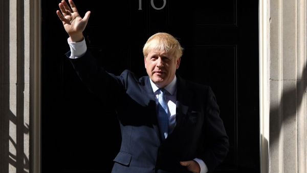 Britain's new Prime Minister Boris Johnson gestures after giving a speech outside 10 Downing Street in London on July 24, 2019. (AFP/ File Photo)