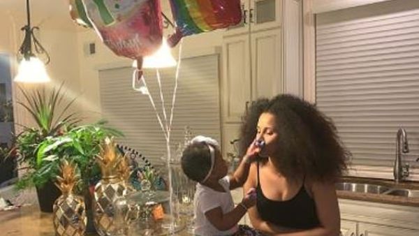 Birthday girl: Cardi B and Offset's daughter turned one on Wednesday and the mom and daughter celebrated at midnight with cupcakes. (Cardi B/ Instagram)