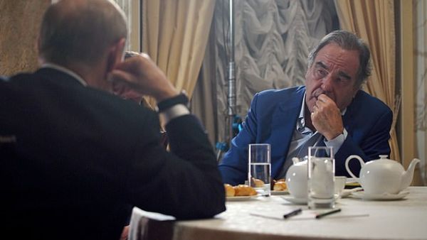 The Platoon director spoke to Putin on June 19 with material from the interview used in a Stone film about Ukraine. A transcript of the chat was released by the Kremlin on Friday. (AFP/ File Photo)