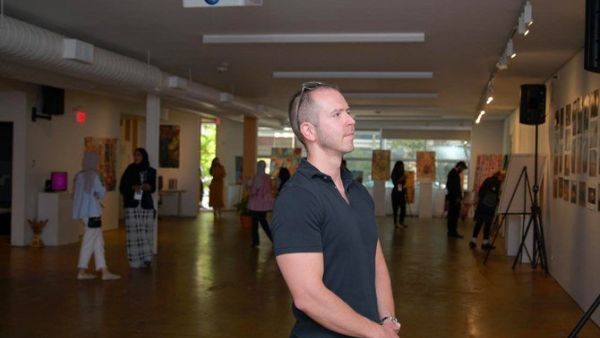 Opening of the Saudi Art Exhibition organized by the Saudi Club at Pace University in New York. (SPA)