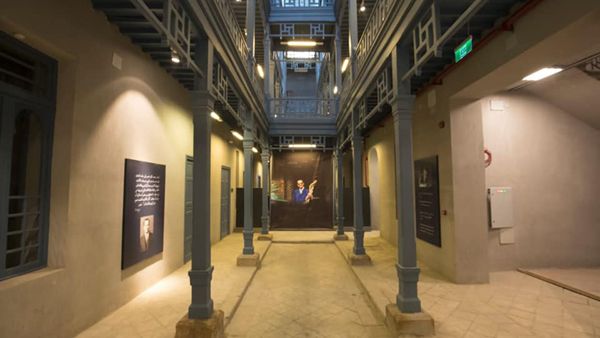 A picture of Naguib Mahfouz in the lobby of the museum (Photo: Official release of the Ministry of Culture)