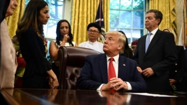 US President Trump with Yazidi activist Murad. (AFP/File Photo)