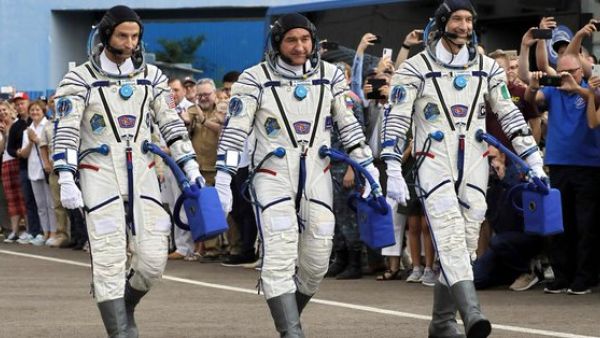 A Russian space capsule with three astronauts aboard has blasted off for a fast-track trip to the International Space Station (Twitter)