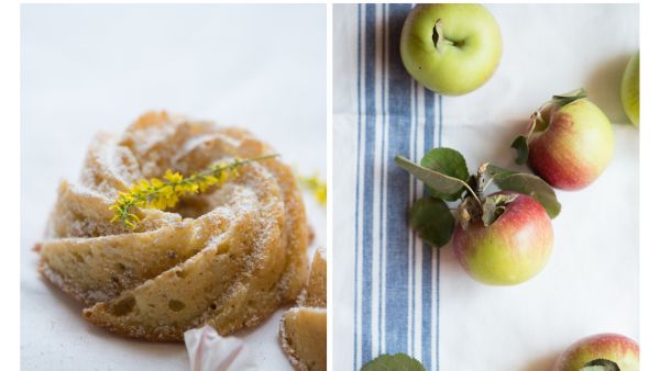 كعكة التفاح والبابونج