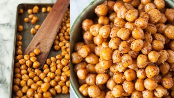 حمص مشوي ومقرمش في الفرن