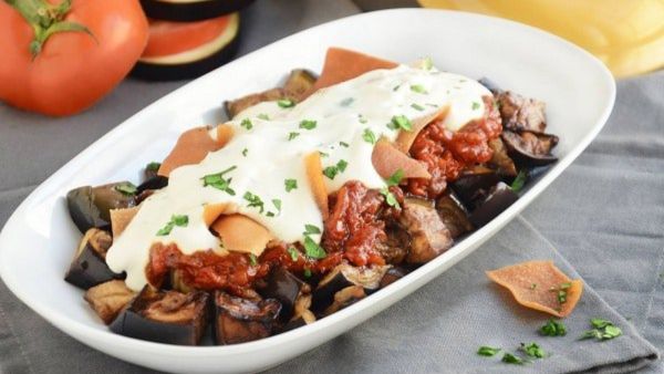 فتة الباذنجان بالزبادي