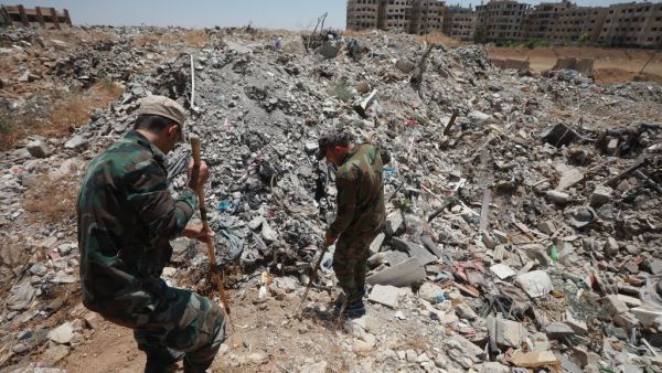 The village of Zakah in northwest Syria appears to have been completely destroyed (AFP)