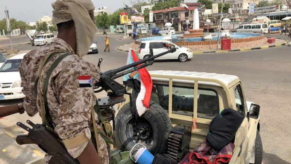 A fighter of the UAE-trained Security Belt Force, dominated by backers of the the Southern Transitional Council (STC) which seeks independence for south Yemen. (AFP/ File Photo)