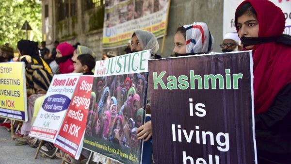 Kashmiri refugees in Pakistan-administered Kashmir take part in an anti-Indian protest rally in Muzaffarabad on August 18, 2019. (AFP/ File Photo) Kashmiri refugees in Pakistan-administered Kashmir take part in an anti-Indian protest rally in Muzaffarabad on August 18, 2019. (AFP/ File Photo)