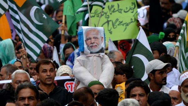 Demonstrators carry an effigy of Indian Prime Minister Narendra Modi during an anti-India protest rally in Karachi on August 25, 2019, in solidarity with India-administered Kashmiri. (AFP/ File Photo) Demonstrators carry an effigy of Indian Prime Minister Narendra Modi during an anti-India protest rally in Karachi on August 25, 2019, in solidarity with India-administered Kashmiri. (AFP/ File Photo)
