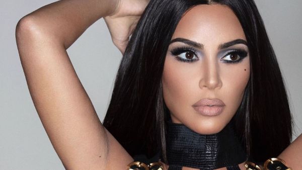 Kim also had on a light pink nail polish 