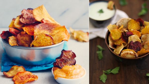 مقبلات رقائق الخضروات الصحية