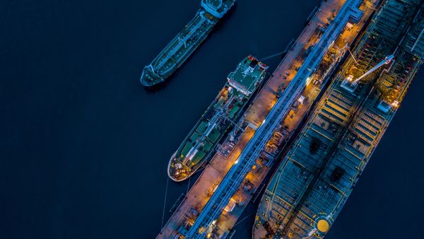 Aerial view oil tanker ship (Shutterstock)	