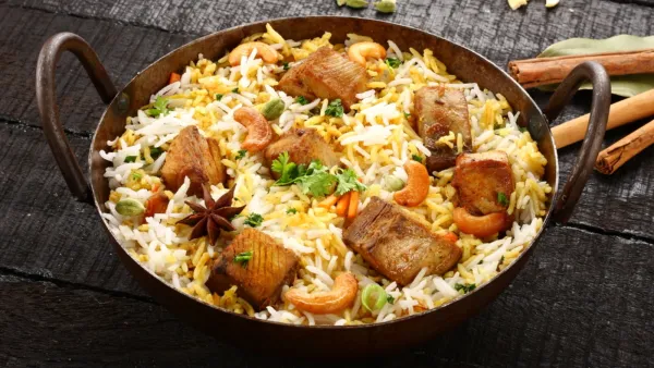البرياني مع سمك الفيليه