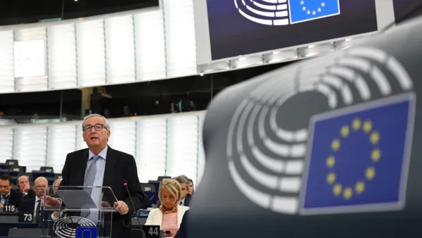 European Commission President Jean-Claude Juncker gestures as he speaks during a debate on Brexit at the European Parliament in Strasbourg, northeastern France on September 18, 2019. (FREDERICK FLORIN / AFP)