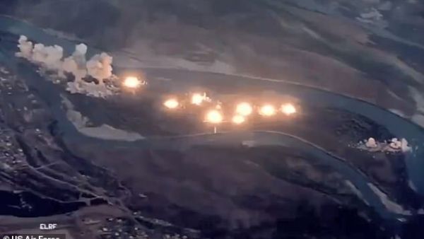 The US-led coalition says American warplanes have dropped 40 tons of bombs on an island along the Tigris River that's 'infested' with members of the Islamic State group. (US Air Force)