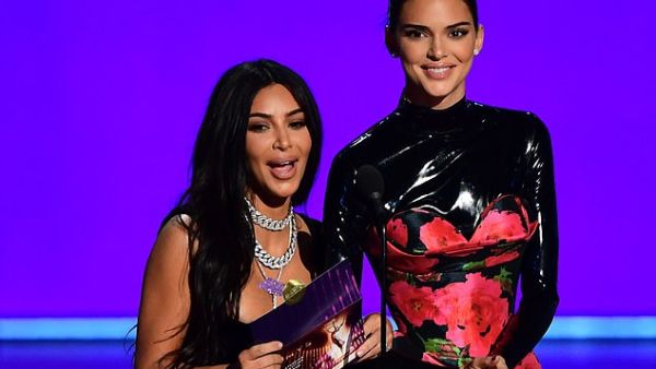 Kim Kardashian, who took to the stage with half-sister Kendall Jenner to present the award for outstanding competition series