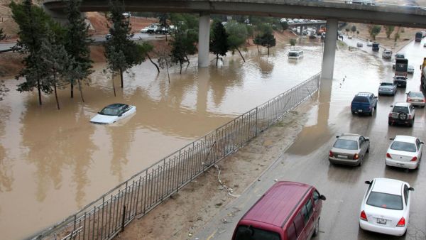 Heavy rains also caused roads to flood in Jordan's capital, Amman (AFP/File photo)