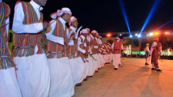 Saudi Arabian folklore performance in Al-Masmak on the celebrations of Eid Al-Fitr. (Shutterstock/ File Photo)