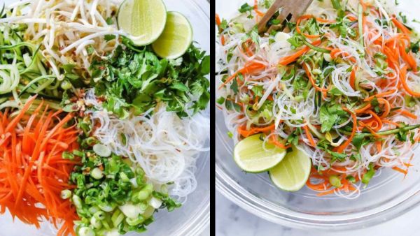 سلطة المعكرونة الفيتنامية الطازجة والسهلة