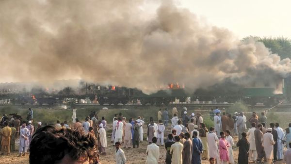 Fire erupted on board a passenger train leaving over 70 people killed. (AFP/ File Photo) Fire erupted on board a passenger train leaving over 70 people killed. (AFP/ File Photo)