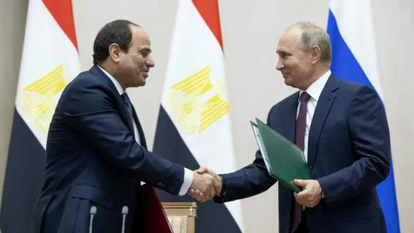 Russian President Vladimir Putin and his Egyptian counterpart Abdel Fattah al-Sisi. (AFP/ File Photo)