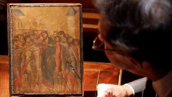 The 10-by-8-inch painting, Christ Mocked by Florentine painter Cimabue  (Twitter)