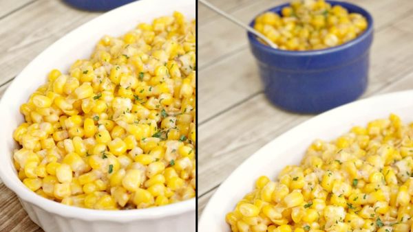 ذرة بالبارميزان وزبدة الثوم