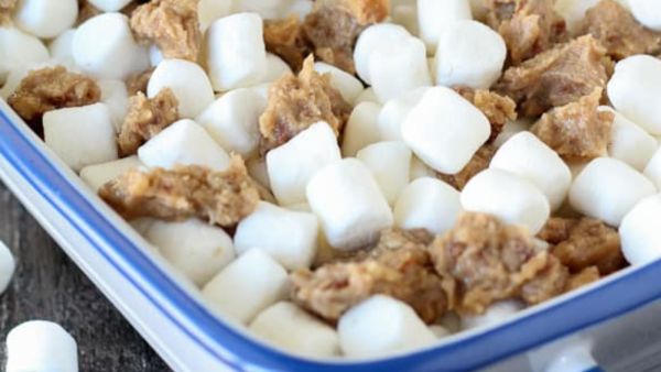 طاجن البطاطا الحلوة مع المارشميلو