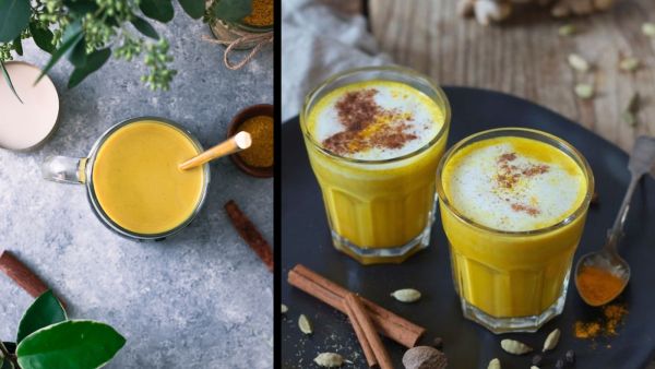 اللاتيه الذهبي بالقرفة والزنجبيل