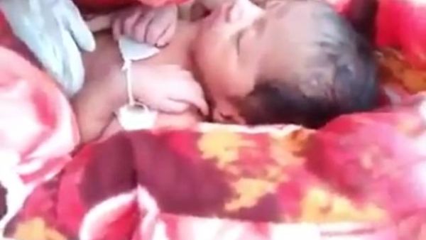 Both men were detained and later released, with the baby girl undergoing treatment in hospital. (Twitter/NikhliReddu INC)