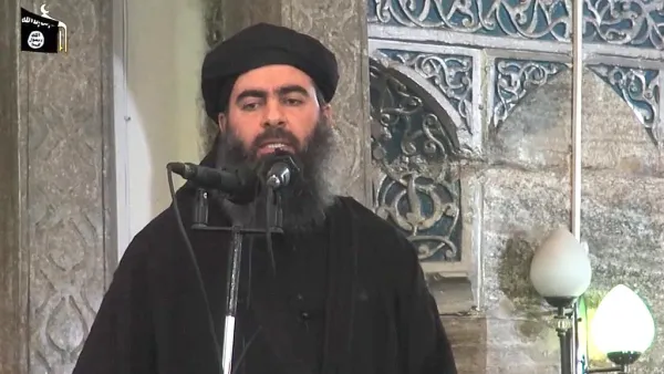 An image grab taken from an ISIL propaganda video released shows Abu Bakr Al Baghdadi, adressing Muslim worshippers at a mosque in Mosul. Baghdadi. (AFP/ File Photo)
