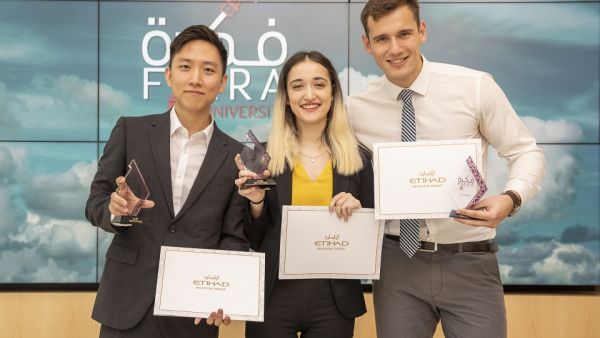 طلاب جامعة نيويورك أبوظبي يفوزون بمسابقة فكرة للجامعات من الاتحاد للطيران   