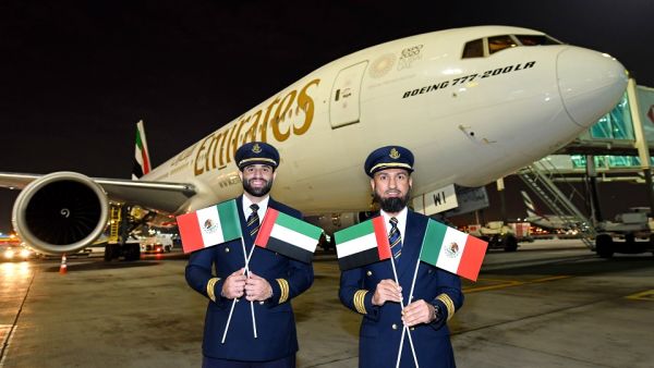 رحلة طيران الإمارات الافتتاحية انطلقت إلى المكسيك