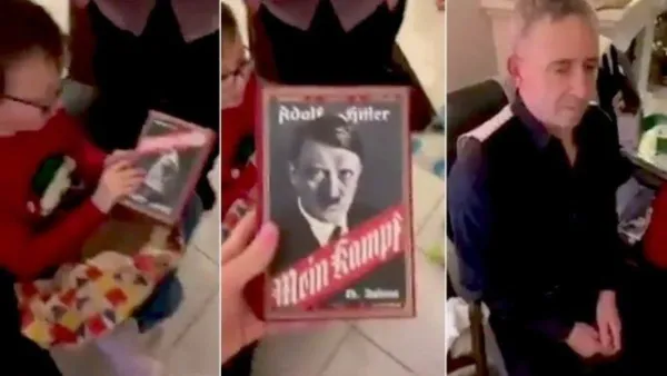 The Truth Behind a Viral Video Featuring Hitler's Mein Kampf as a Christmas Gift by a French Grandfather (Twitter)