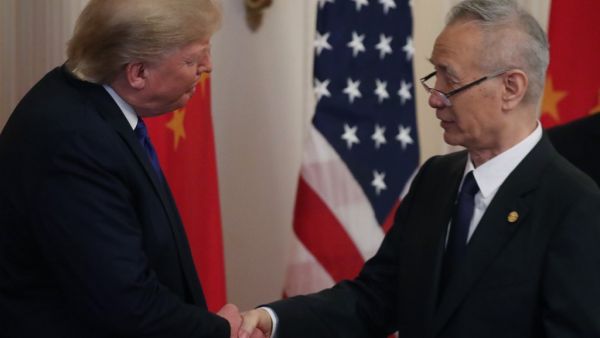 U.S. President Donald Trump shakes hands with Chinese Vice Premier Liu He, before signing the phase 1 of a trade deal between U.S. and China, in the East Room at the White House, on January 15, 2020 in Washington, DC.  (AFP/ File Photo)