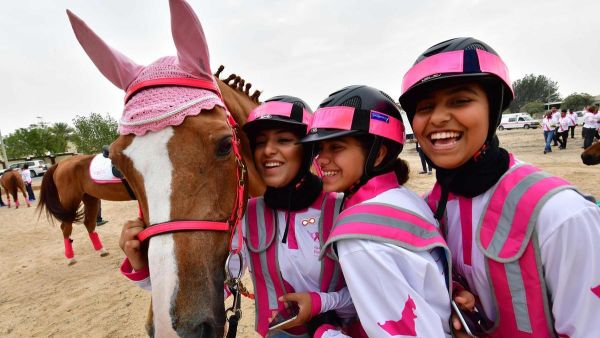 The Pink Caravan Ride, a UAE-based initiativeseeks to raise awareness of self-examination for breast cancer. AFP
