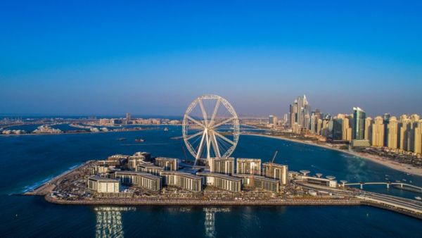 The Ain Dubai observation wheel (pictured) on Bluewaters Island will be the world's largest Ferris wheel when it officially opens in 2020. (Twitter)