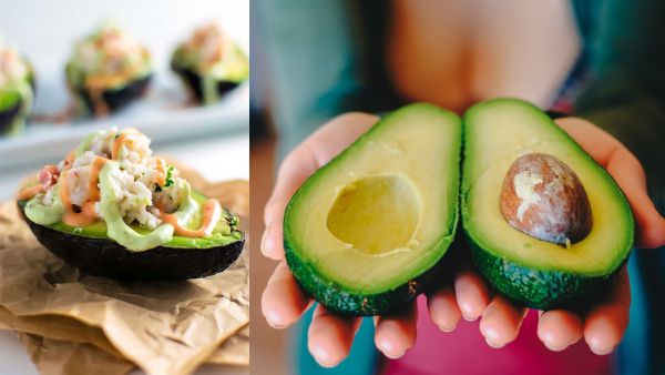 قوارب الأفوكادو المحشوة بالمأكولات البحرية
