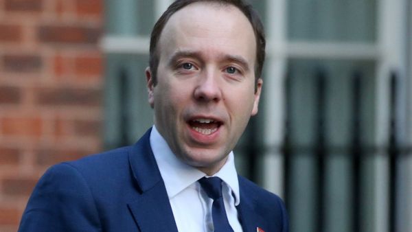 Britain's Health and Social Care Secretary Matt Hancock arrives at 10 Downing Street in central London on February 6, 2020, to attend a meeting of the cabinet. ISABEL INFANTES / AFP