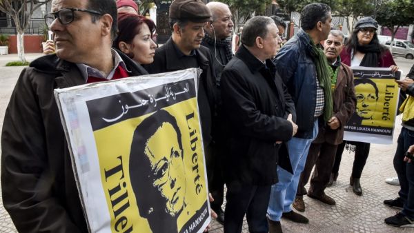 Supporters of Louisa Hanoune, head of Algeria's Workers' Party, gather for a demonstration in the city of Blida, about 45 kilometres southwest of the capital, on February 9, 2020, where Hanoune and Said Bouteflika, the jailed brother of the former president, are due to appear at a military tribunal. Sentenced in September to 15 years in prison for conspiring against the army and the state in Algeria, the 62-year-old brother and powerful advisor to ex-president Abdelaziz Bouteflika as well as two former inte