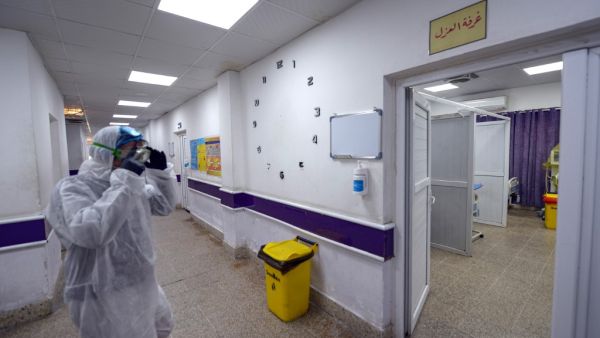 This picture taken on February 24, 2020 shows a view outside the quarantine zone at the hospital in the central Iraqi holy shrine city of Najaf where the first case of first case of coronavirus COVID-19 documented in Iraq. AFP/File