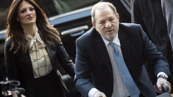 Harvey Weinstein arrives at the Manhattan Criminal Court, on February 24, 2020 in New York City. The jury in Harvey Weinstein's rape trial hinted it was struggling to reach agreement on the most serious charge of predatory sexual assault as day four of deliberations ended February 21, 2020 without a verdict. AFP
