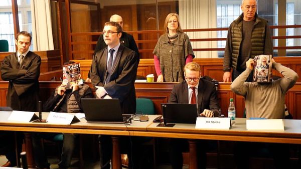 Ahmed Remmo, 21, and his cousin Wissam, 23, (right) were both jailed for four years and six months. Security guard Dennis W, 21, (left) was jailed for three years and four months at a court in Berlin. AFP