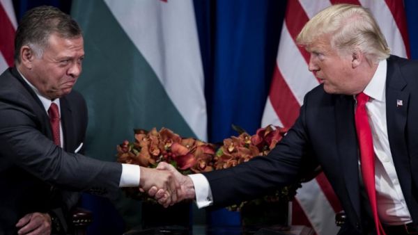 Jordan's King Abdullah II and US President Donald Trump at the UN in September 2017 (AFP)